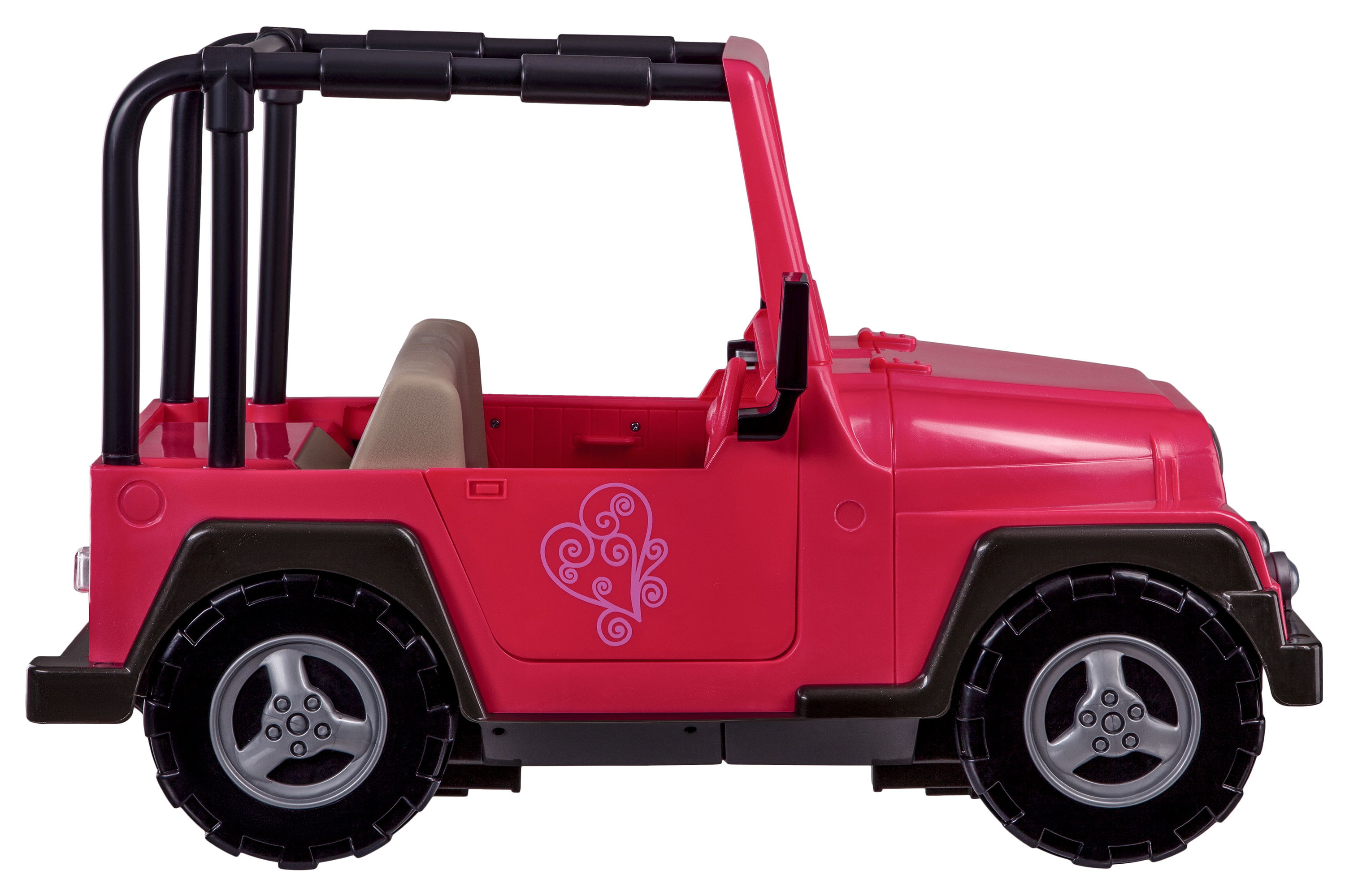 Our Generation Doll Vehicle Set Pink Jeep with black frame Our